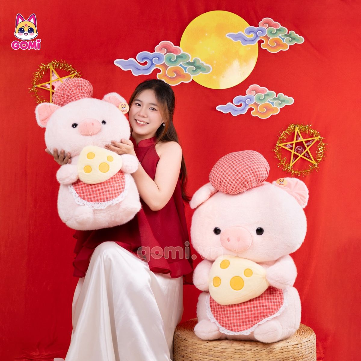 Gấu Bông Heo Lulu Ôm Phô Mai