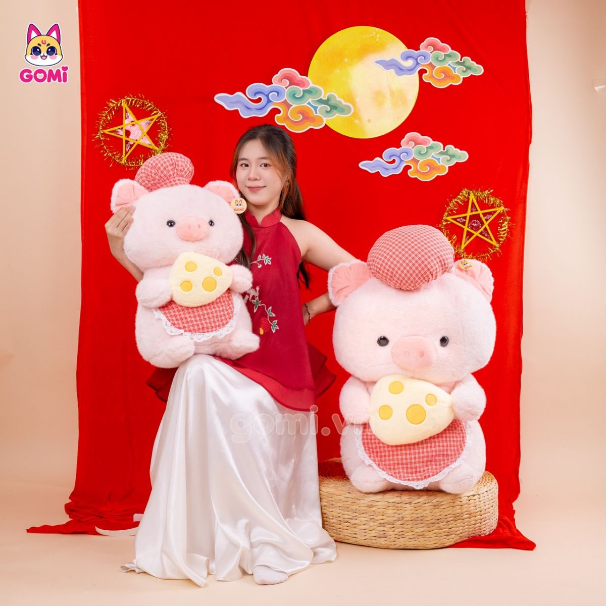 Gấu Bông Heo Lulu Ôm Phô Mai