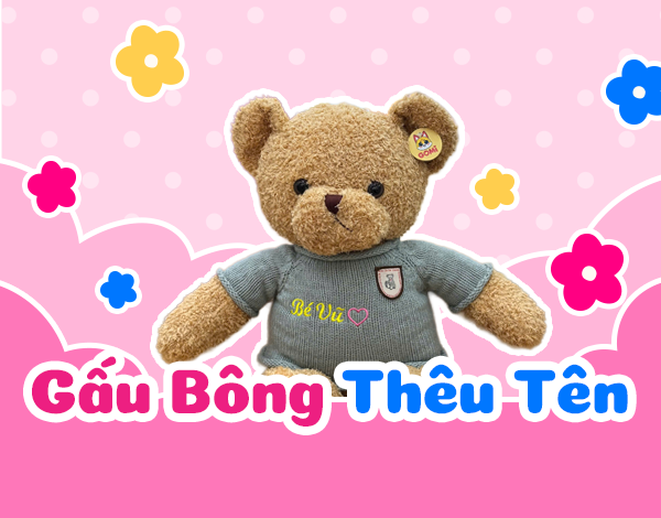 Gấu Bông Thêu Tên