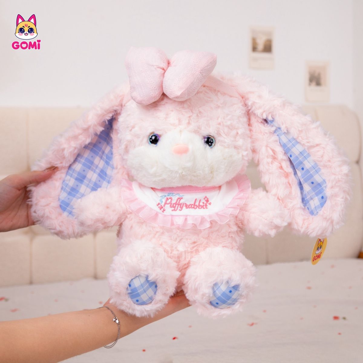 Gấu Bông Bộ Thú Yếm Nơ Chân Caro