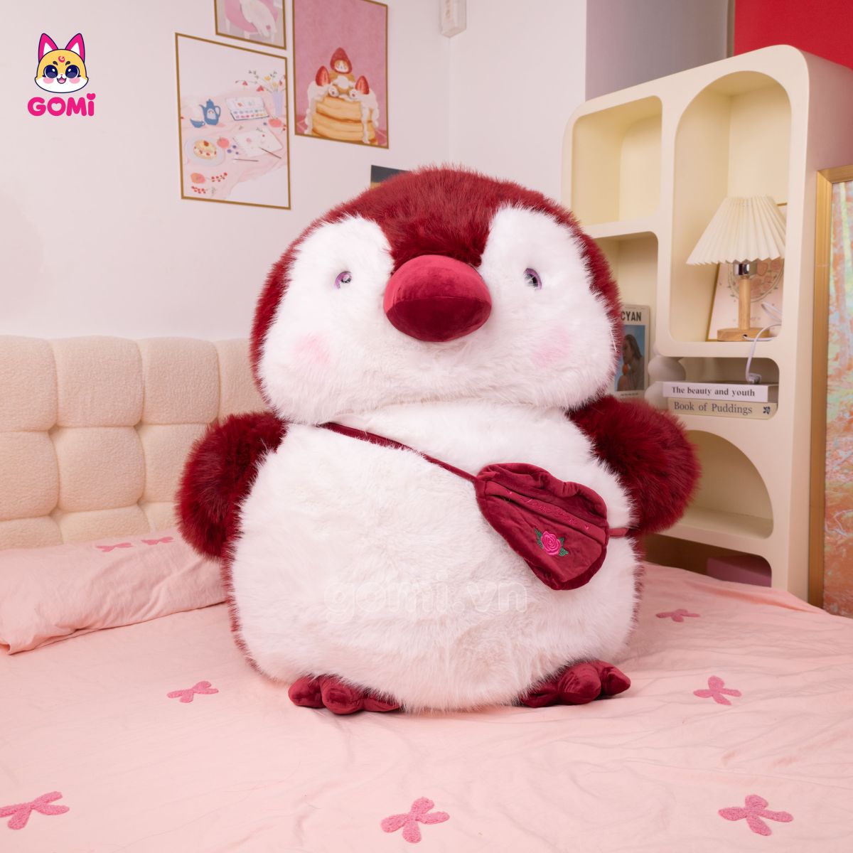 Gấu Bông Cánh Cụt Mập Đeo Túi