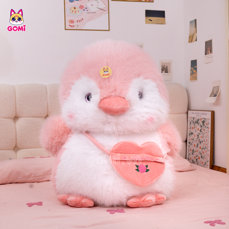 Gấu Bông Cánh Cụt Mập Đeo Túi