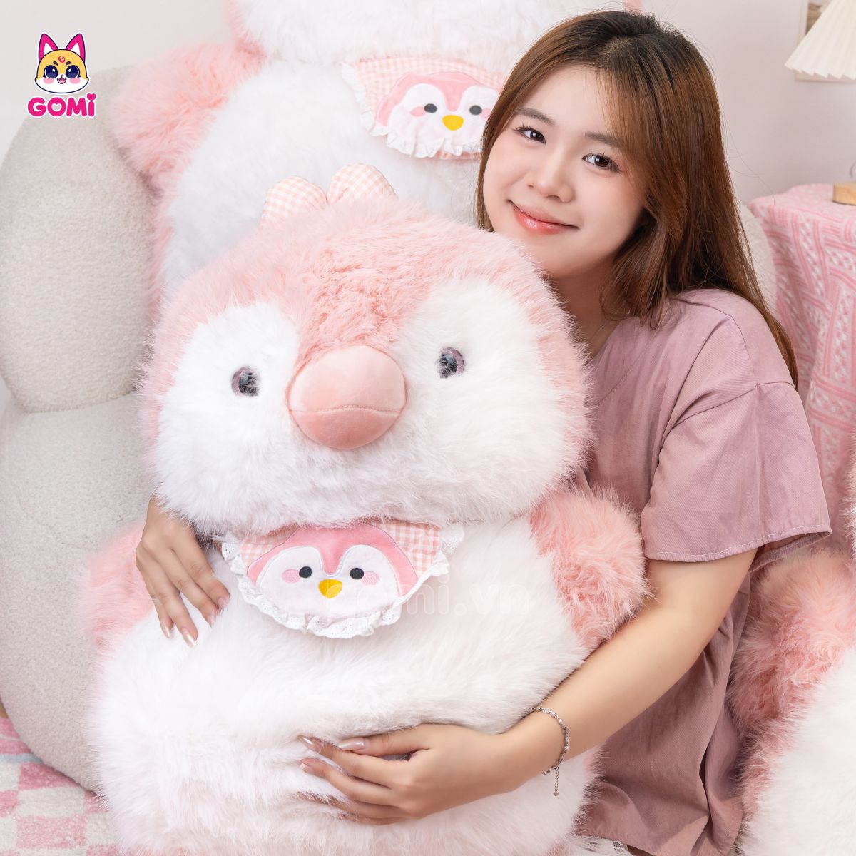 Gấu Bông Cánh Cụt Mập Yếm Gấu Trúc