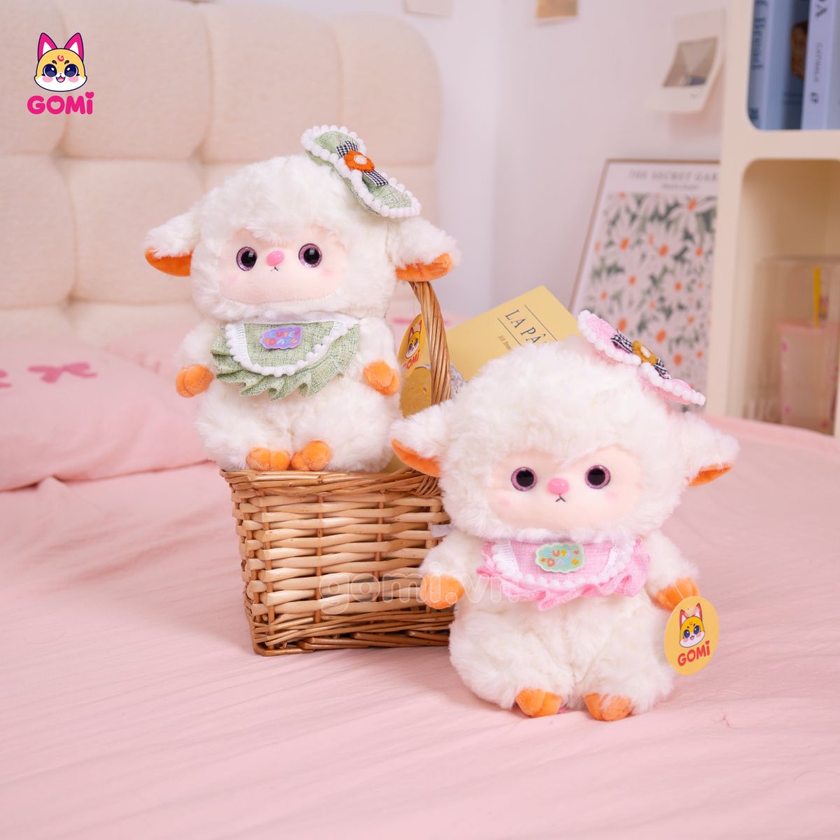 Gấu Bông Cừu Nơ Đeo Yếm