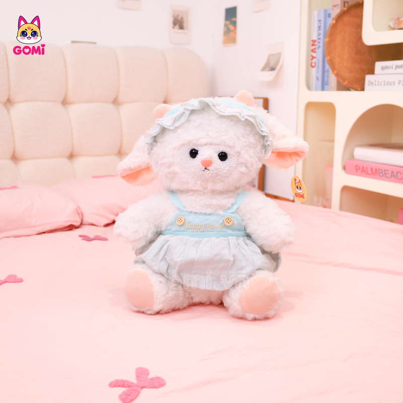 Gấu Bông Cừu Mặc Yếm Happy Lamb