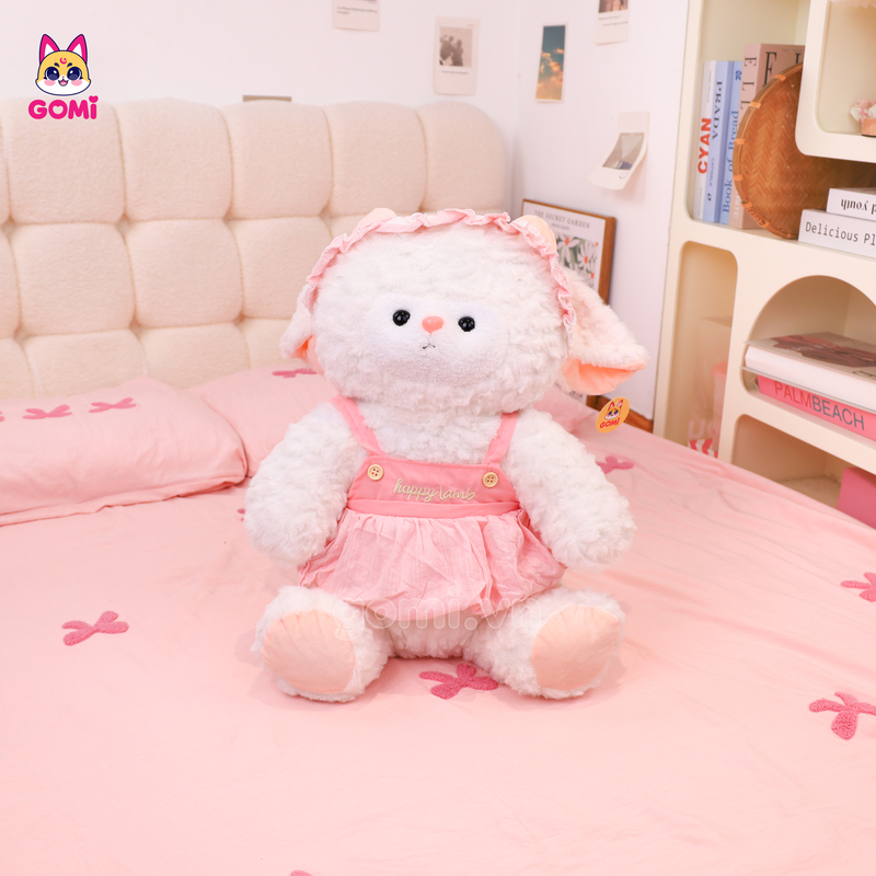 Gấu Bông Cừu Mặc Yếm Happy Lamb