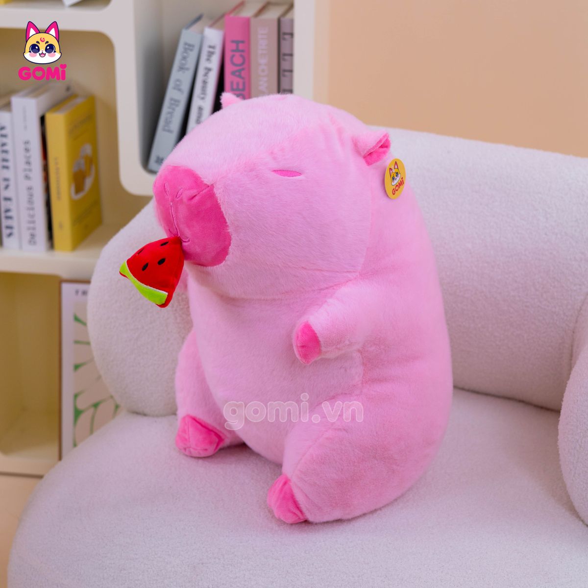 Gấu Bông Capybara Hồng Rút Dưa Hấu