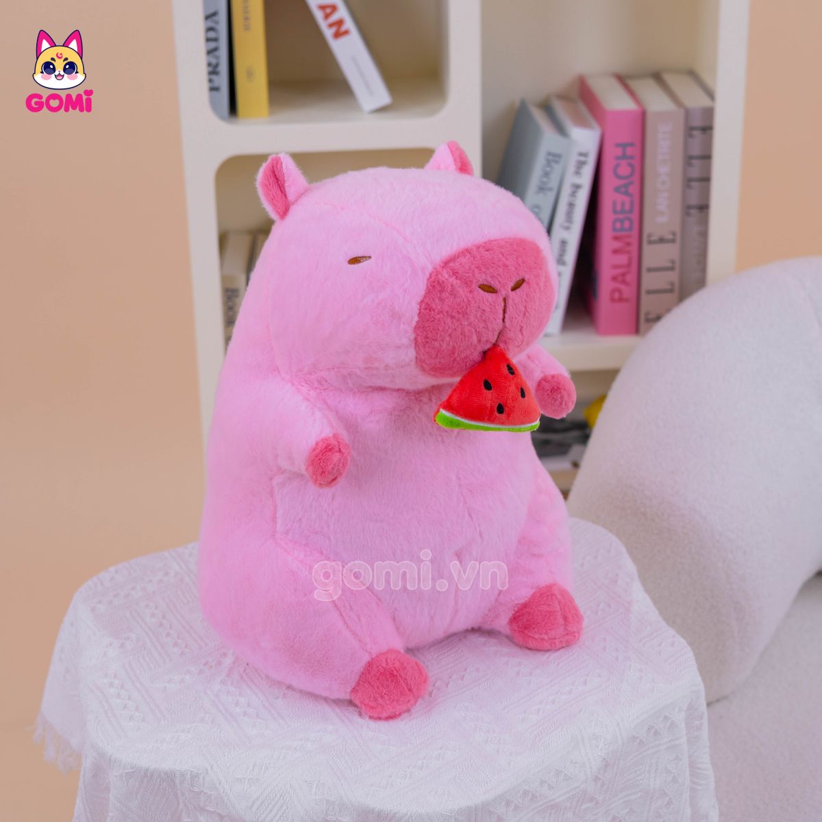 Gấu Bông Capybara Hồng Rút Dưa Hấu