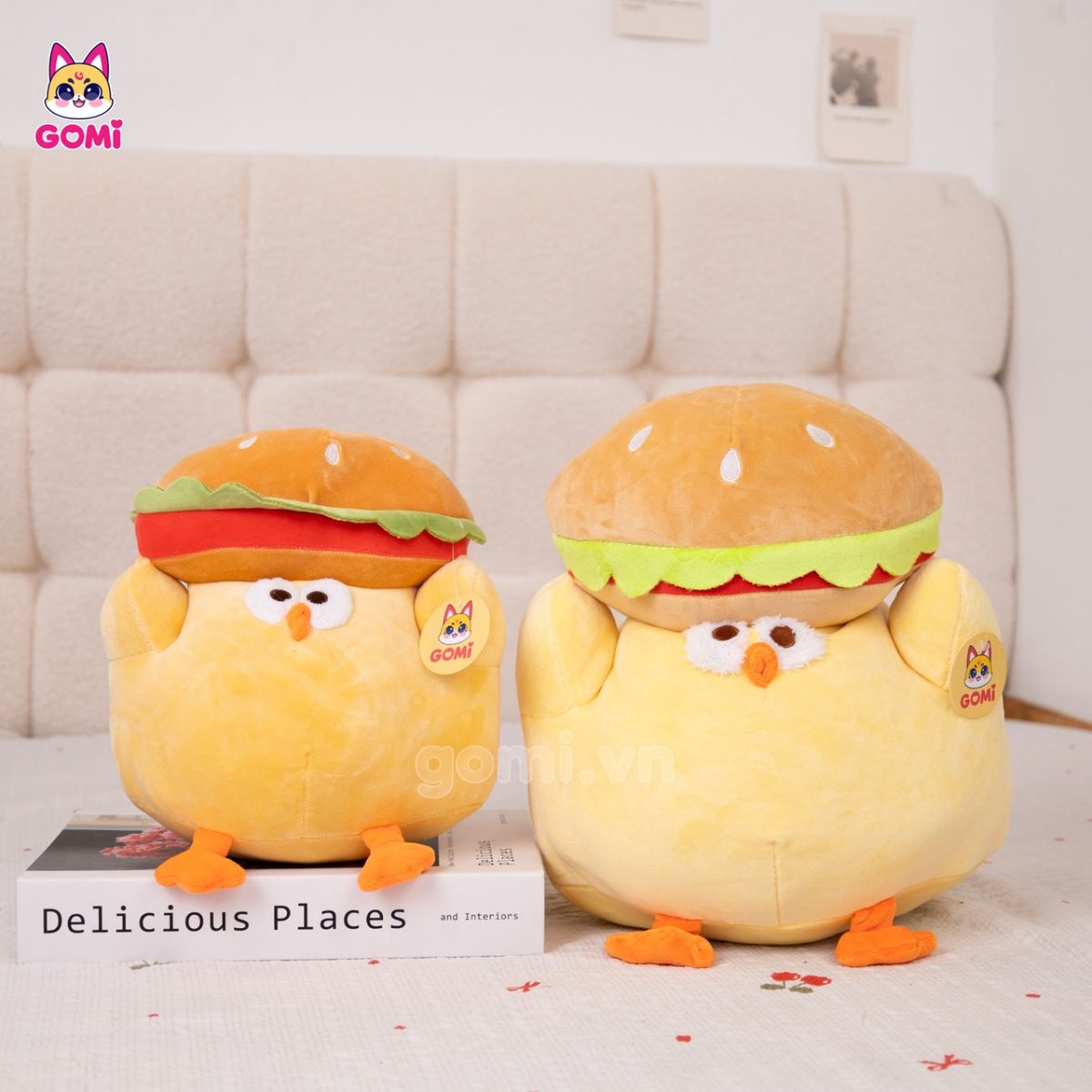 Gấu Bông Gà Đội Hamburger