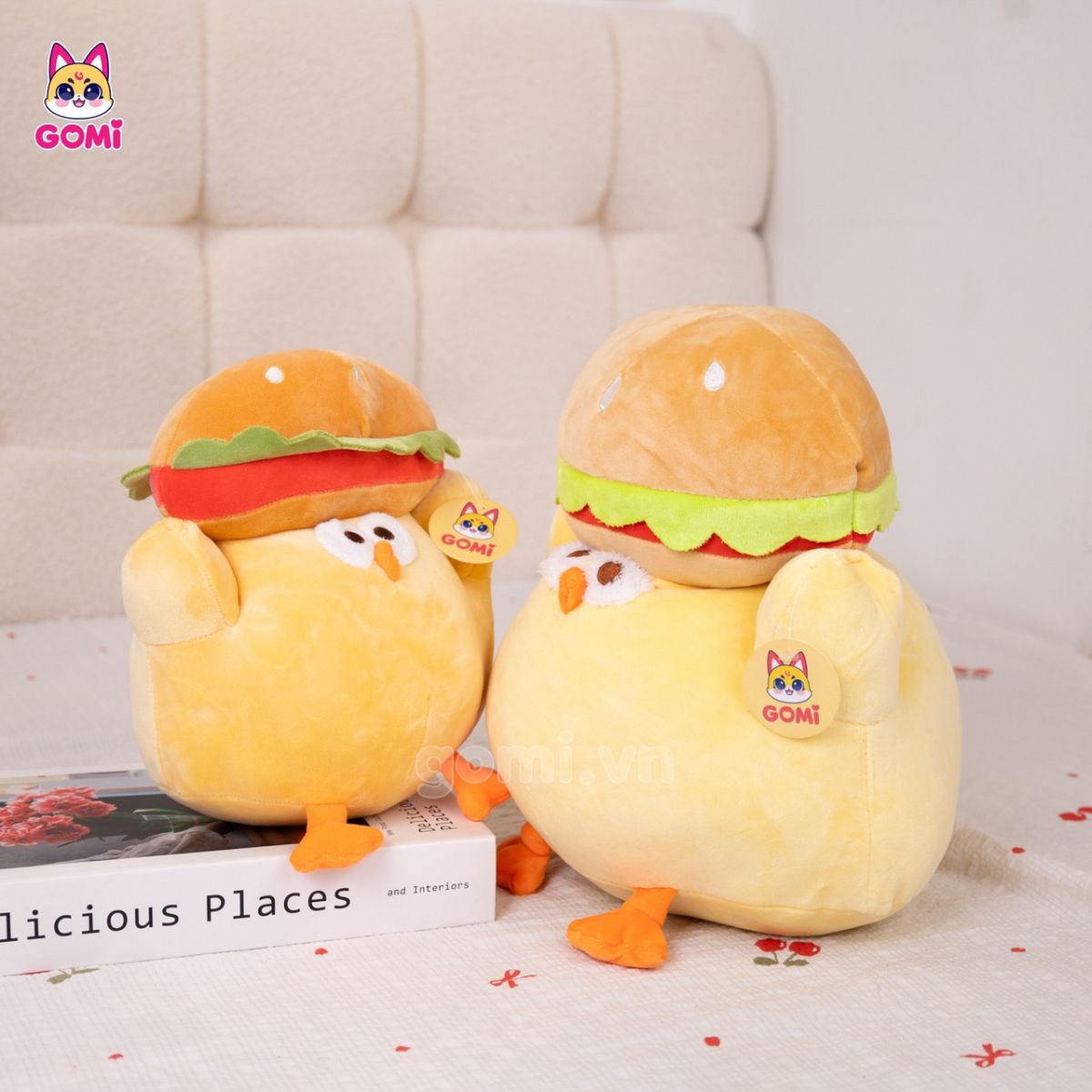 Gấu Bông Gà Đội Hamburger
