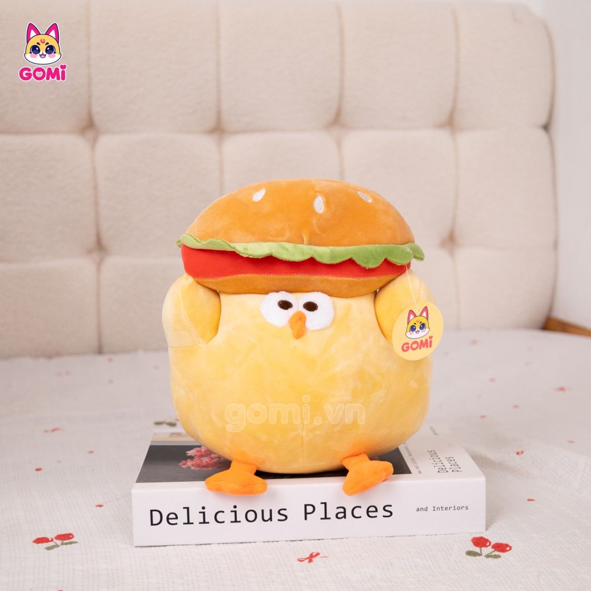 Gấu Bông Gà Đội Hamburger