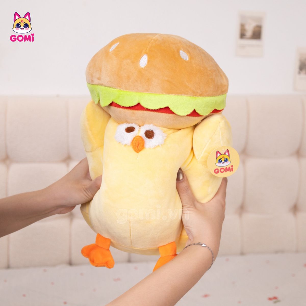 Gấu Bông Gà Đội Hamburger