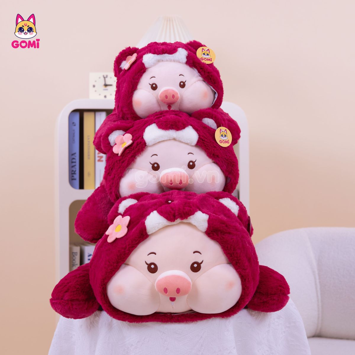 Gấu Bông Gối Ôm Heo Lotso Nằm