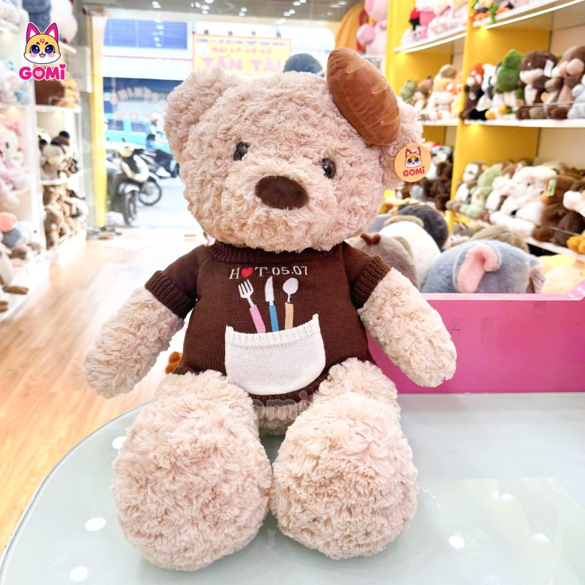 Gấu Bông Teddy Áo Len Bánh Mì (Thêu Tên)