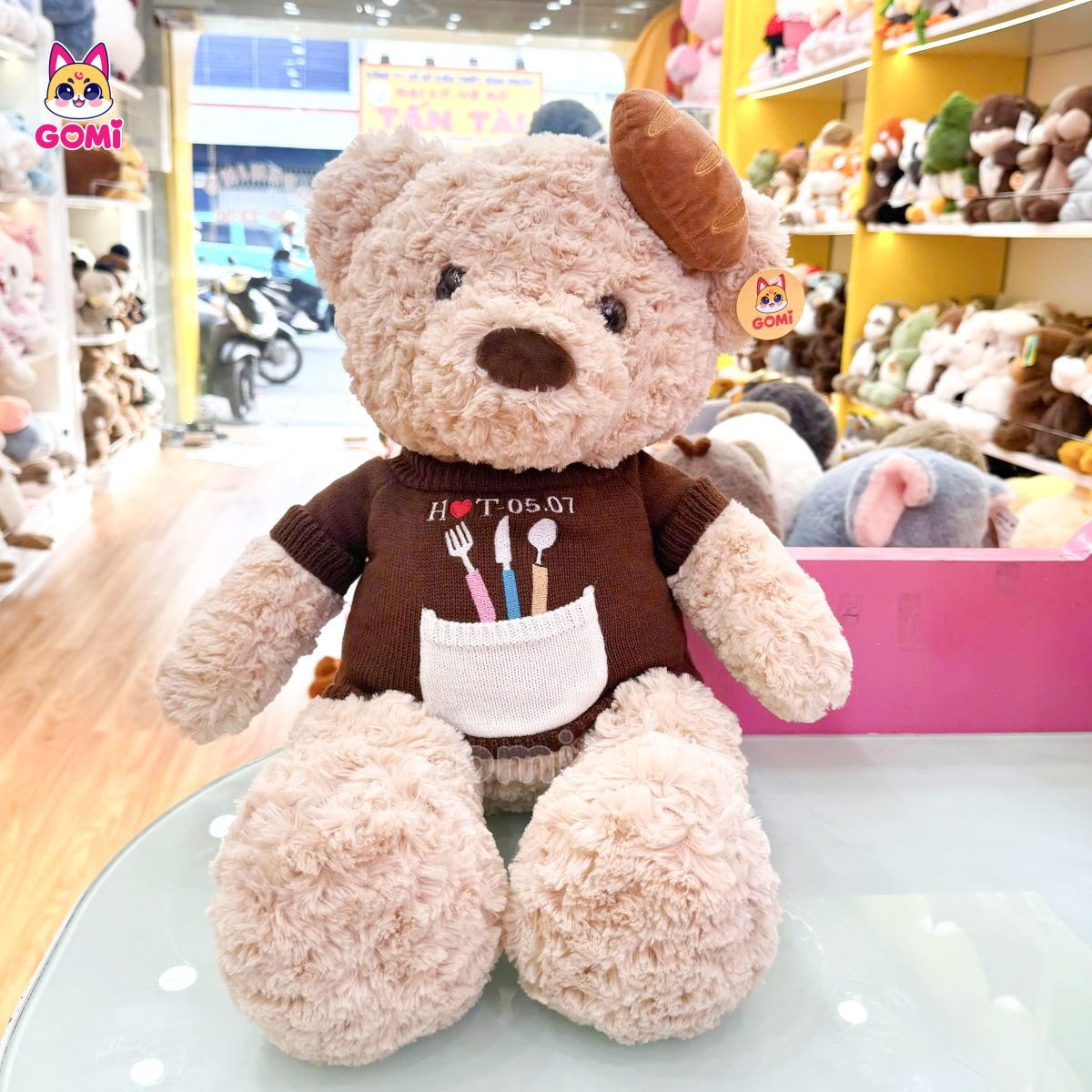 Gấu Bông Teddy Áo Len Bánh Mì (Thêu Tên)