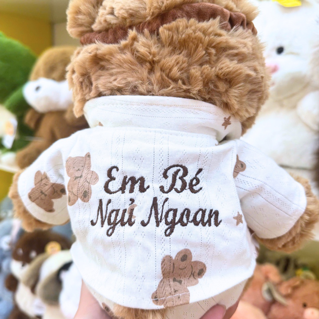 Gấu Bông Gấu Ngủ Bịt Mắt (Thêu Tên)