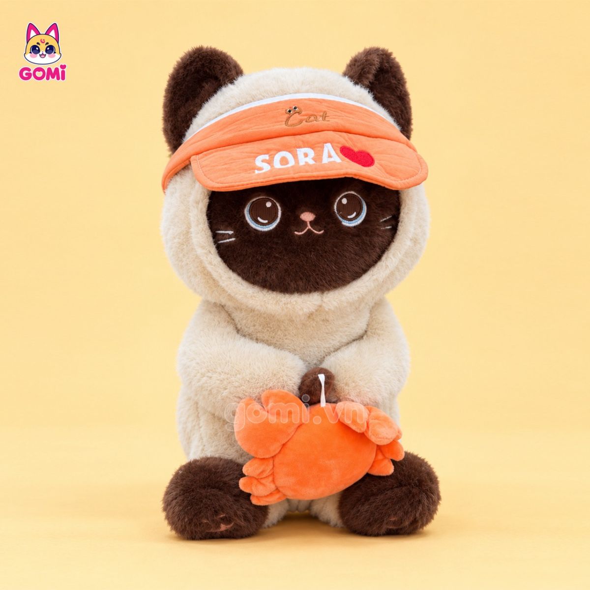 Gấu Bông Mèo Đội Nón Câu Cá (Thêu Tên)