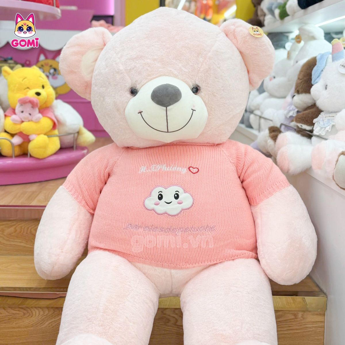 Gấu Bông Teddy Áo Len Mây Cười (Thêu Tên)