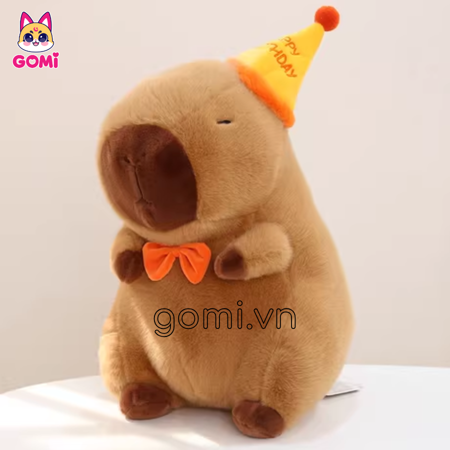 Gối Mền Capybara Đội Mũ Happy Brithday