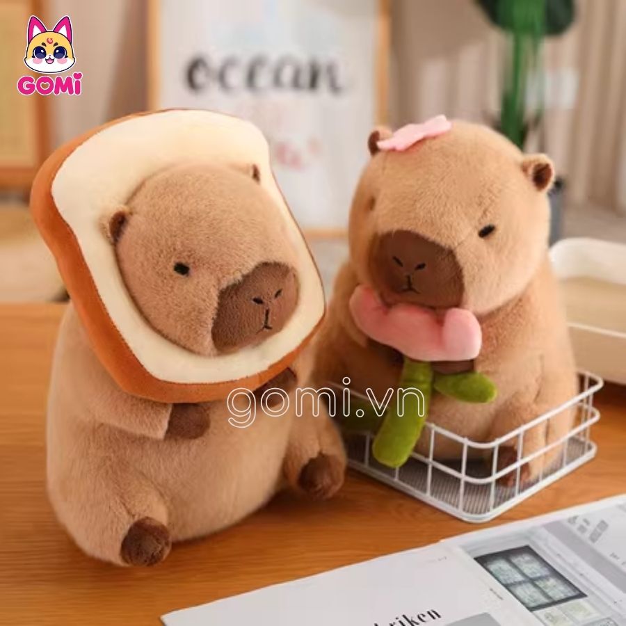 Gối Mền Capybara Ôm Hoa