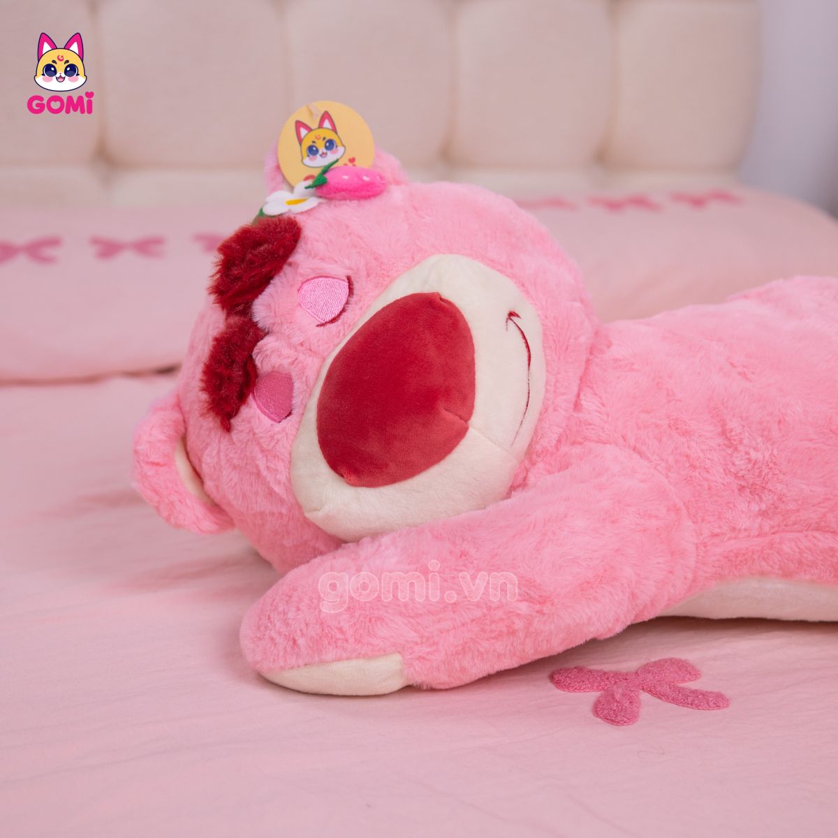 Gấu Bông Gối Mền Lotso Tai Dâu Nằm
