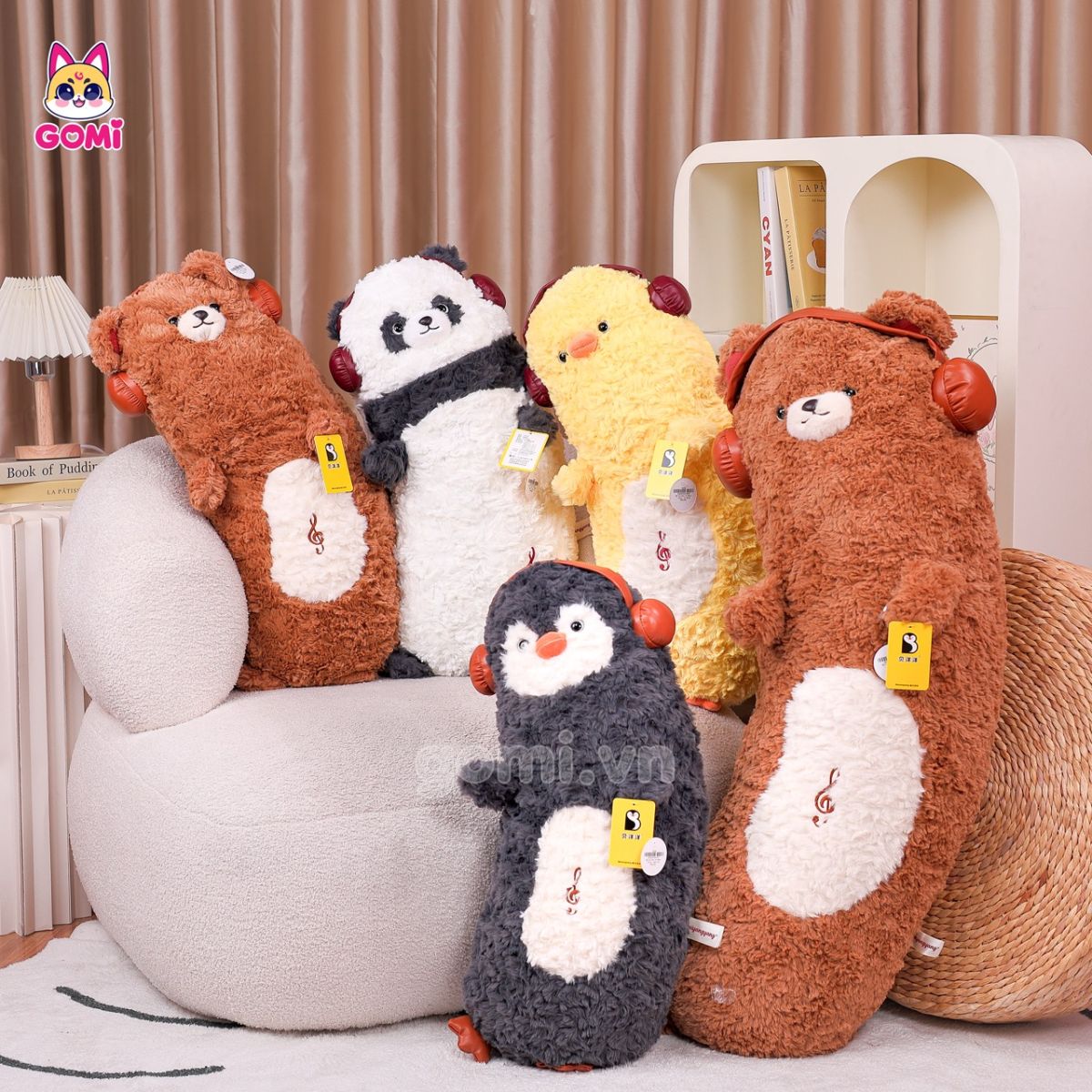 Gấu Bông Bộ Thú Đeo Tai Nghe