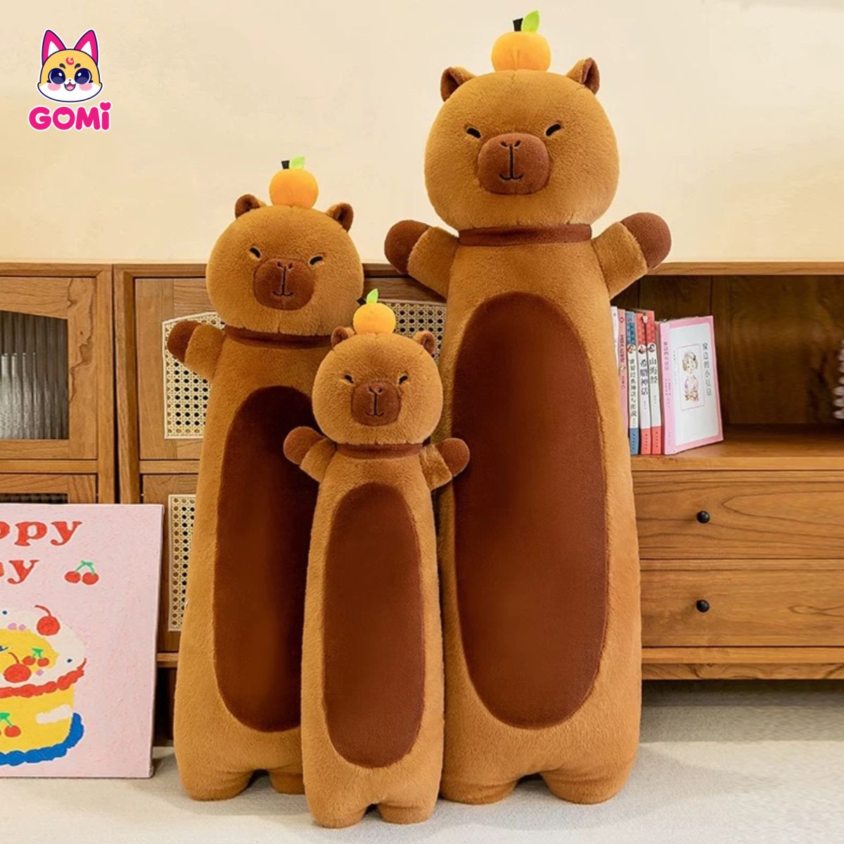 Gối Ôm Chuột Capybara Đội Cam