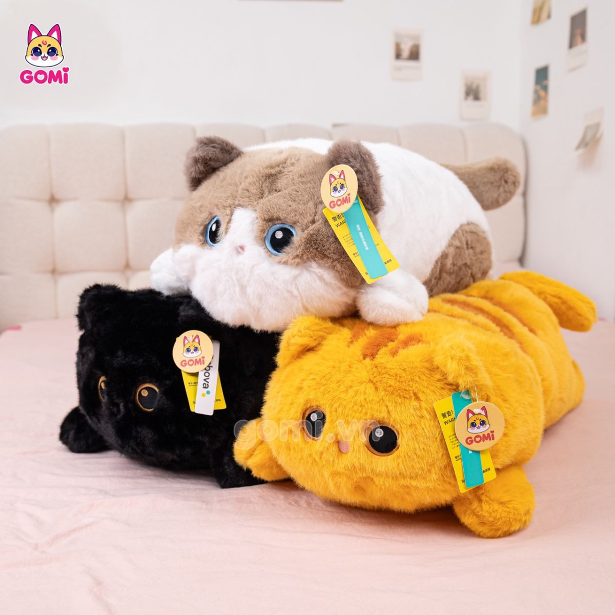 Gấu Bông Gối Ôm Mèo Nằm