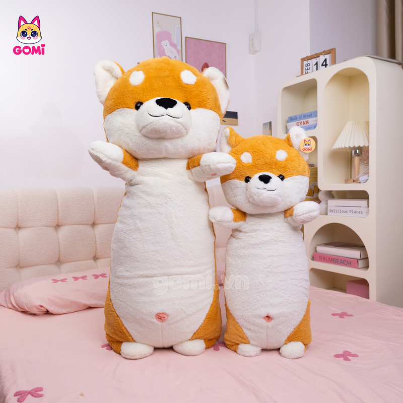 Gấu Bông Gối Ôm Shiba Giơ Tay