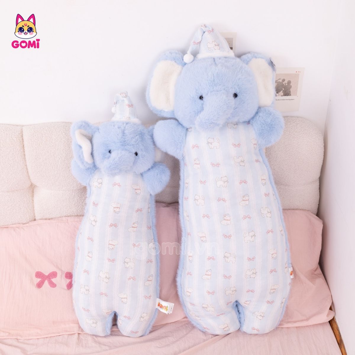 Gấu Bông Gối Ôm Thú Đội Nón Ngủ