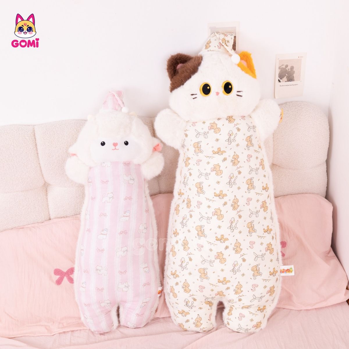 Gấu Bông Gối Ôm Thú Đội Nón Ngủ