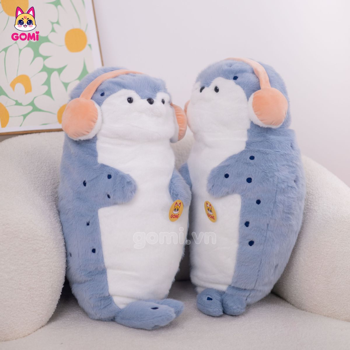 Gấu Bông Hải Cẩu Đeo Tai Nghe