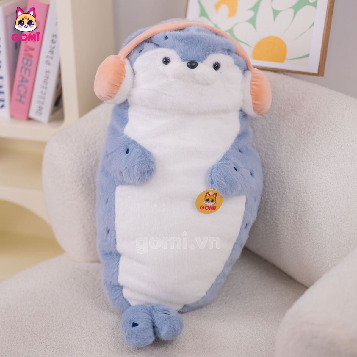 Gấu Bông Hải Cẩu Đeo Tai Nghe