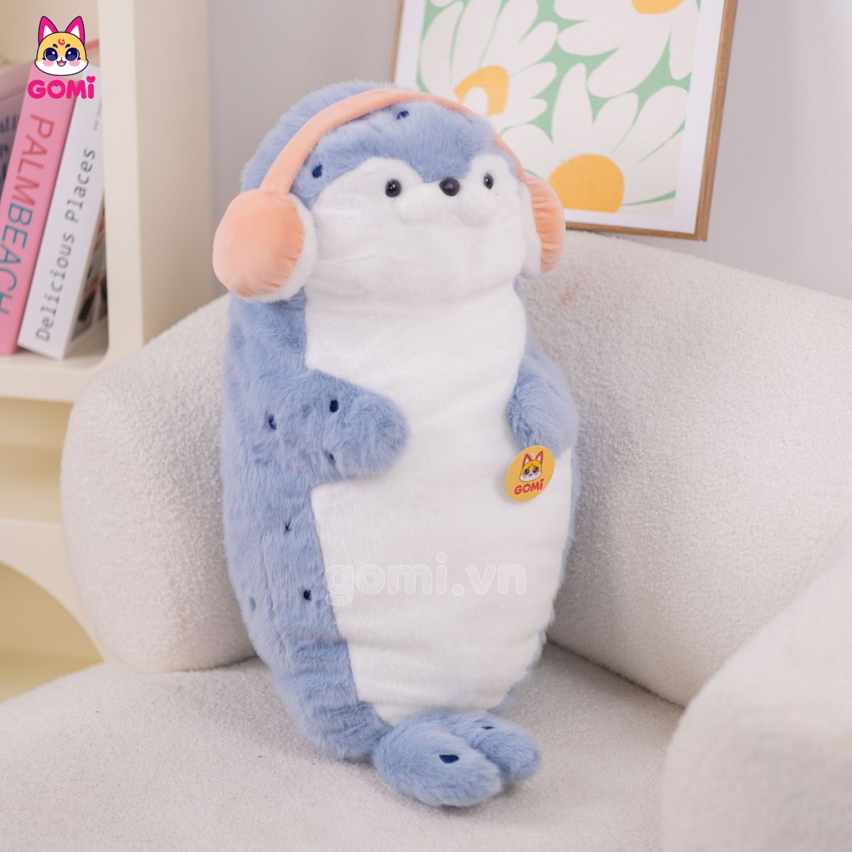 Gấu Bông Hải Cẩu Đeo Tai Nghe