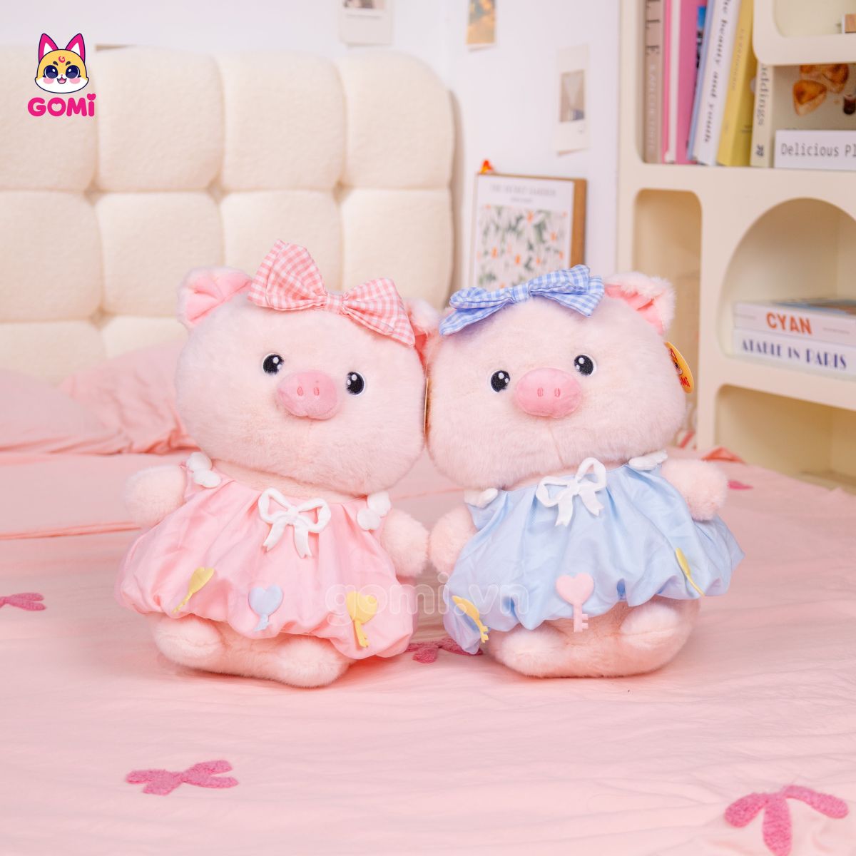 Gấu Bông Heo Hồng Váy Nơ