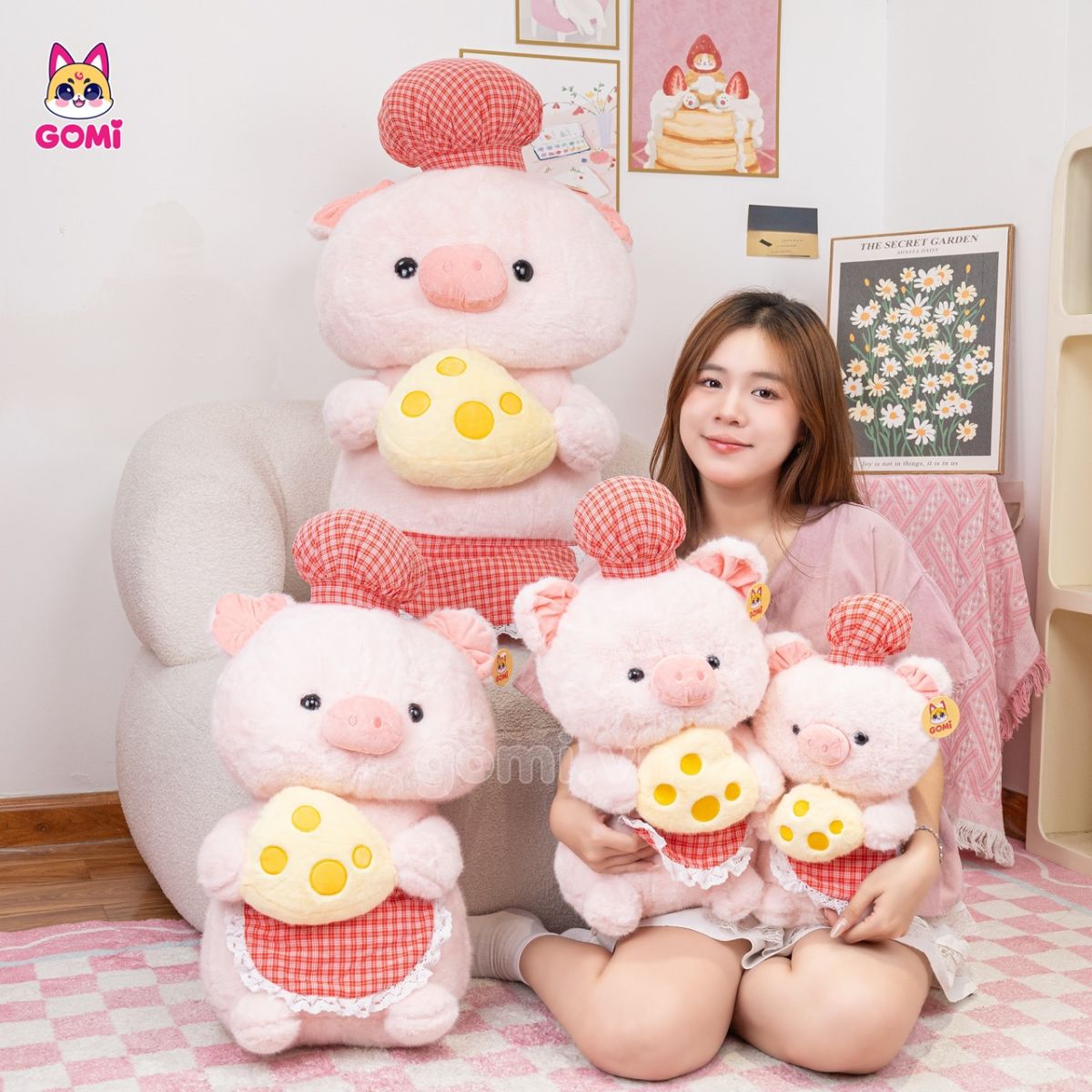 Gấu Bông Heo Lulu Ôm Phô Mai