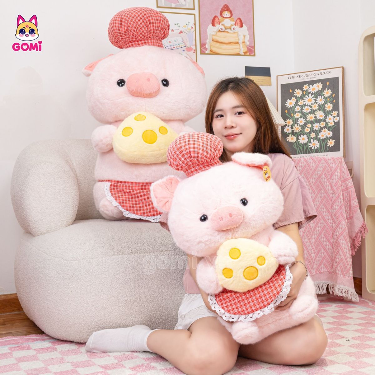Gấu Bông Heo Lulu Ôm Phô Mai