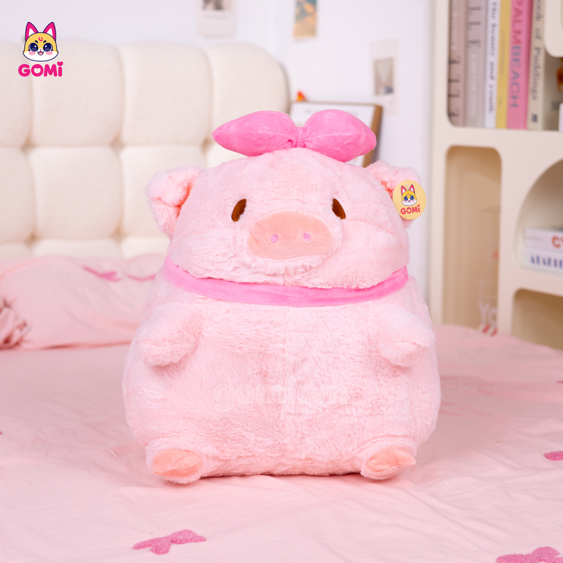 Gấu Bông Heo Lulu Đội Nơ Hồng