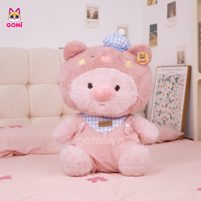 Gấu Bông Heo Quàng Khăn Happy Day