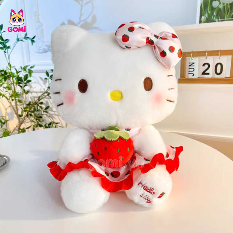 Gấu Bông Kitty Váy Dâu Ôm Dâu