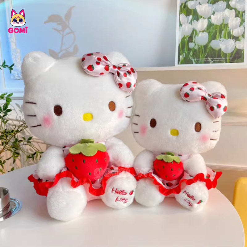 Gấu Bông Kitty Váy Dâu Ôm Dâu