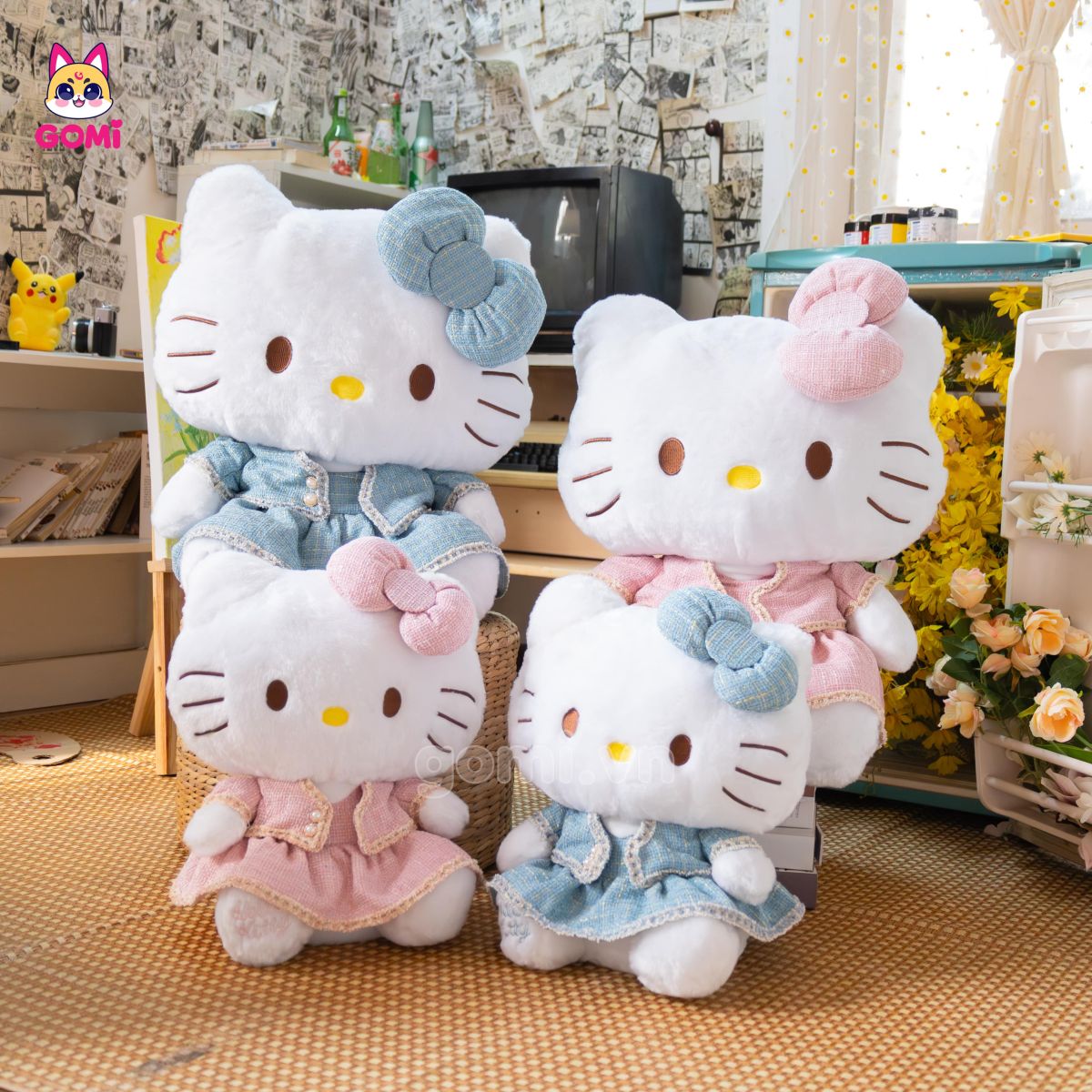 Gấu Bông Kitty Váy Đính Ngọc Trai