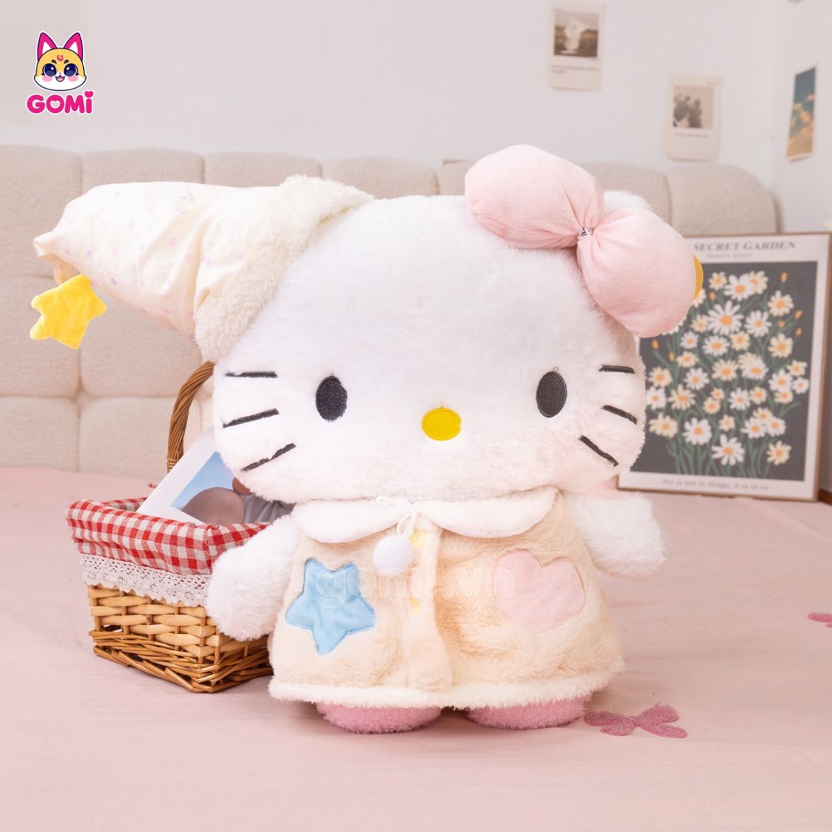 Gấu Bông Kitty Áo Choàng Đội Mũ Sao