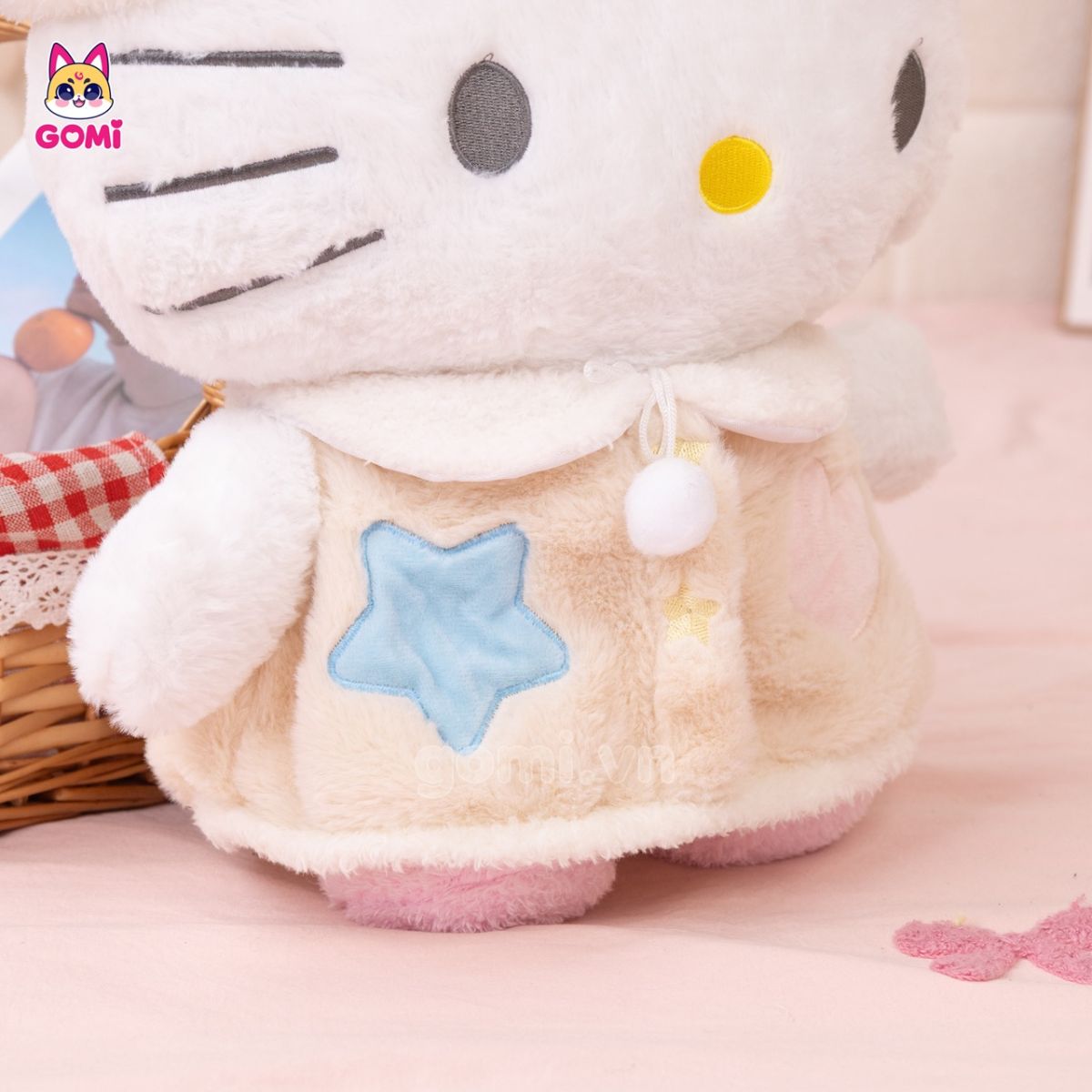 Gấu Bông Kitty Áo Choàng Đội Mũ Sao