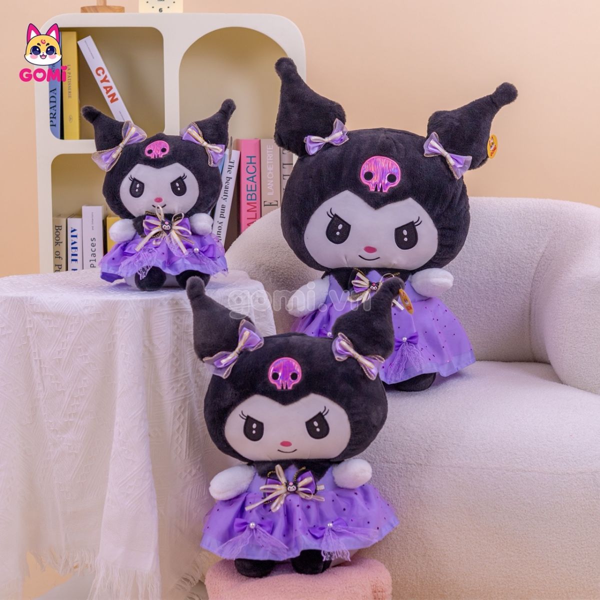 Gấu Bông Kuromi Váy Tím Ren