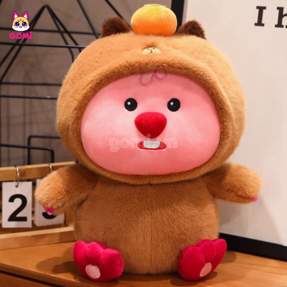 Loopy Cosplay Capybara Đội Hồng