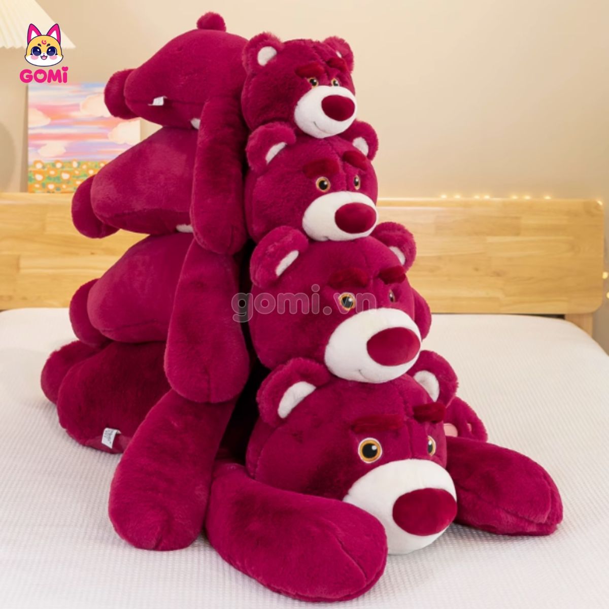 Gấu Bông Lotso Đỏ Nằm