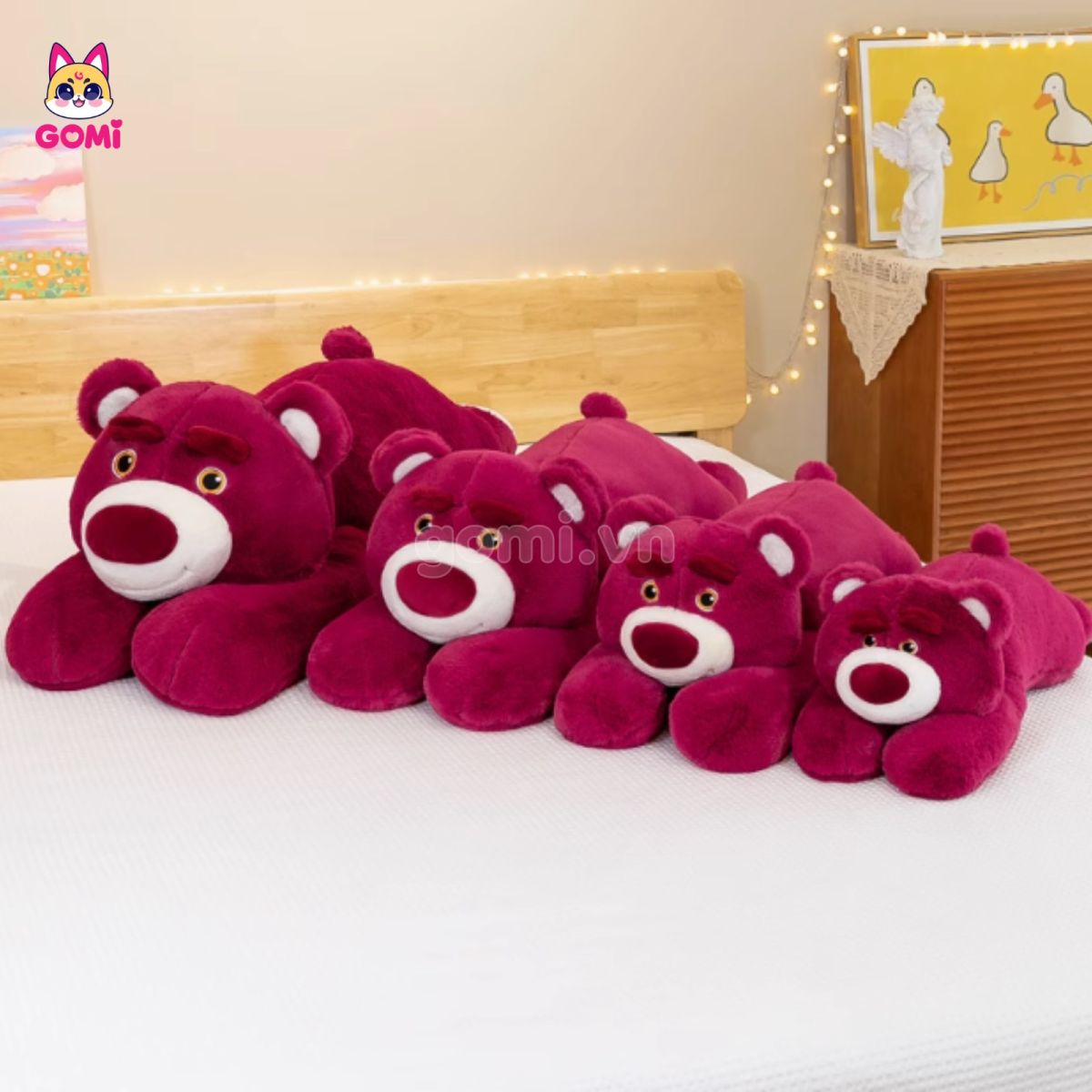 Gấu Bông Lotso Đỏ Nằm