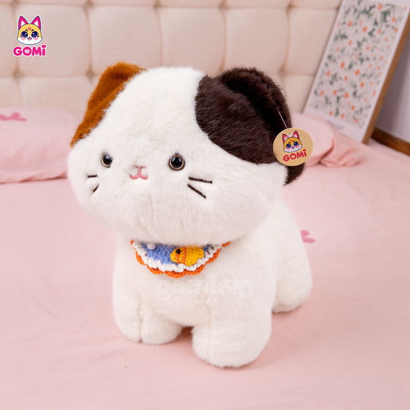 Gấu Bông Mèo Đeo Yếm Cá