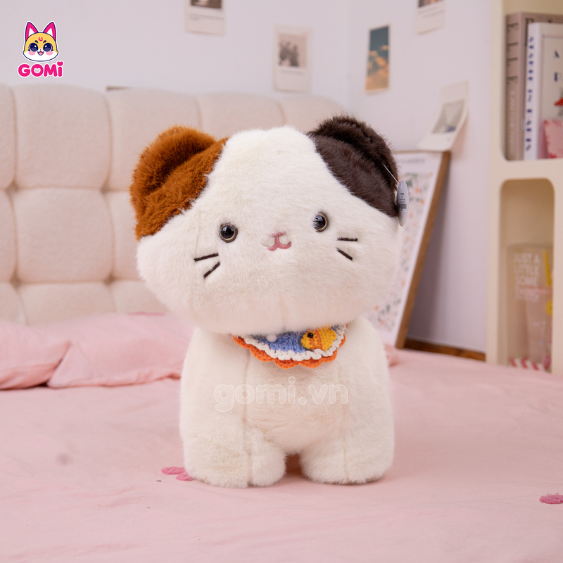 Gấu Bông Mèo Đeo Yếm Cá